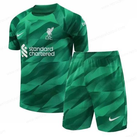 Camisola Liverpool Verde Guarda Redes Kits de futebol para crianças 23/24